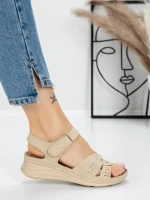 Sandale Dama cu Talpa Joasa 5GZ32 BEIGE | MEI