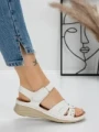 Sandale Dama cu Talpa Joasa 5GZ32 WHITE | MEI