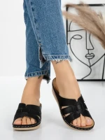 Papuci Dama cu Talpa Joasa 5GZ33 BLACK | MEI