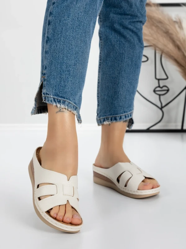 Papuci Dama cu Talpa Joasa 5GZ33 BEIGE | MEI