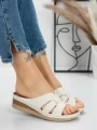 Papuci Dama cu Talpa Joasa 5GZ33 BEIGE | MEI