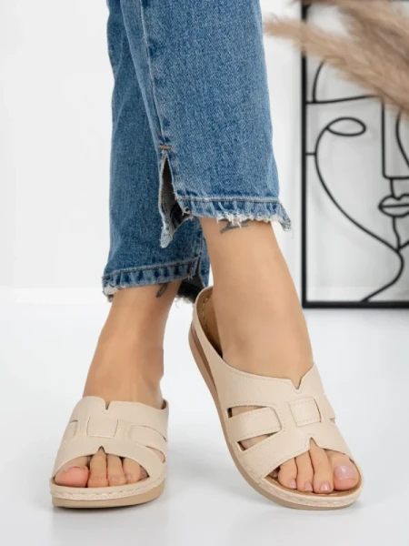 Papuci Dama cu Talpa Joasa 5GZ33 NUDE | MEI