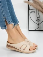 Papuci Dama cu Talpa Joasa 5GZ33 NUDE | MEI