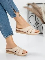 Papuci Dama cu Talpa Joasa 5GZ33 NUDE | MEI