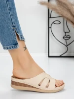 Papuci Dama cu Talpa Joasa 5GZ33 NUDE | MEI