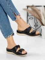 Papuci Dama cu Talpa Joasa 5GZ35 BLACK | MEI