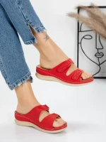 Papuci Dama cu Talpa Joasa 5GZ35 RED | MEI