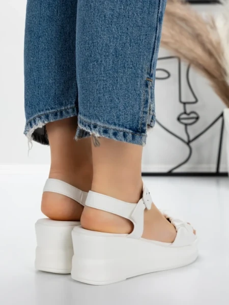 Sandale Dama cu Platforma 5LM2 WHITE | MEI