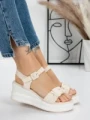 Sandale Dama cu Platforma 5LM2 BEIGE | MEI