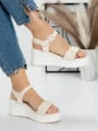 Sandale Dama cu Platforma 5LM2 BEIGE | MEI