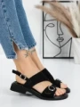 Sandale Dama cu Talpa Joasa 5SY6 BLACK | MEI