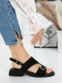 Sandale Dama cu Talpa Joasa 5SY6 BLACK | MEI