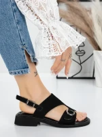 Sandale Dama cu Talpa Joasa 5SY6 BLACK | MEI