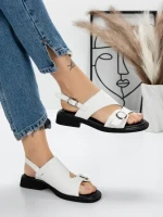 Sandale Dama cu Talpa Joasa 5SY6 WHITE | MEI