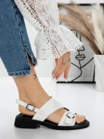 Sandale Dama cu Talpa Joasa 5SY6 WHITE | MEI
