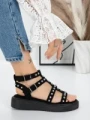 Sandale Dama cu Talpa Joasa 5H21 BLACK | MEI