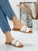 Papuci Dama cu Talpa Joasa 5PT8 WHITE | MEI