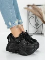 Pantofi Sport Dama cu Platforma 5SJN12 BLACK | PANTOFUL