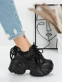 Pantofi Sport Dama cu Platforma 5SJN12 BLACK | PANTOFUL