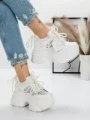 Pantofi Sport Dama cu Platforma 5SJN12 BEIGE-WHITE | PANTOFUL