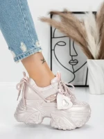 Pantofi Sport Dama cu Platforma 5SJN12 PINK | PANTOFUL