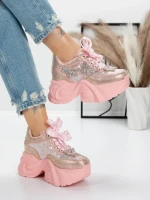 Sportske cipele s platformom za žene 0098-131 Ružičasta | Mei