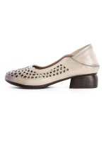Pantofi cu Toc Gros 5889 CREAM | ADVANCER