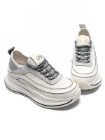 Pantofi Sport Dama din piele naturala 2228 CREAM-GREY | FRANCO GERARDO