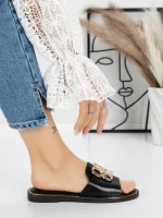 Papuci Dama cu Talpa Joasa 5PT3 BLACK | MEI