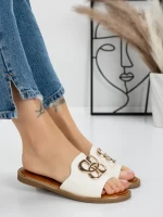 Papuci Dama cu Talpa Joasa 5PT3 WHITE | MEI