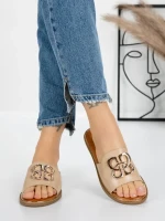 Papuci Dama cu Talpa Joasa 5PT3 BEIGE | MEI