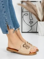 Papuci Dama cu Talpa Joasa 5PT3 BEIGE | MEI