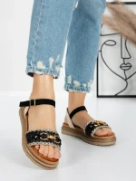 Sandale Dama cu Talpa Joasa 5GZ50 BLACK | MEI