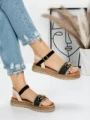 Sandale Dama cu Talpa Joasa 5GZ50 BLACK | MEI