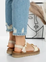 Sandale Dama cu Talpa Joasa 5GZ50 BEIGE | MEI