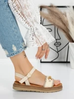 Sandale Dama cu Talpa Joasa 5GZ50 BEIGE | MEI