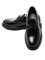 Mocasini Barbati din piele naturala 5NXE39 BLACK | PANTOFUL