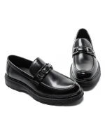Mocasini Barbati din piele naturala 5NXE39 BLACK | PANTOFUL
