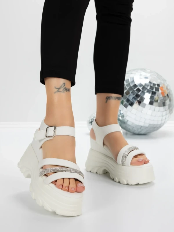 Sandale Dama cu Platforma 5WL37 WHITE | MEI