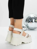 Sandale Dama cu Platforma 5WL37 WHITE | MEI
