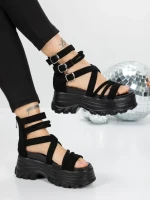 Sandale Dama cu Platforma 5WL17 BLACK | MEI