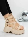 Sandale Dama cu Platforma 5WL17 BEIGE | MEI