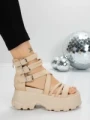 Sandale Dama cu Platforma 5WL17 BEIGE | MEI