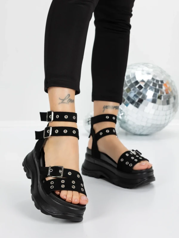 Sandale Dama cu Platforma 5WL25 BLACK | MEI