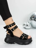 Sandale Dama cu Platforma 5WL25 BLACK | MEI