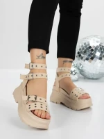 Sandale Dama cu Platforma 5WL25 BEIGE | MEI