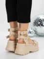 Sandale Dama cu Platforma 5WL25 BEIGE | MEI