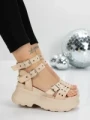 Sandale Dama cu Platforma 5WL25 BEIGE | MEI