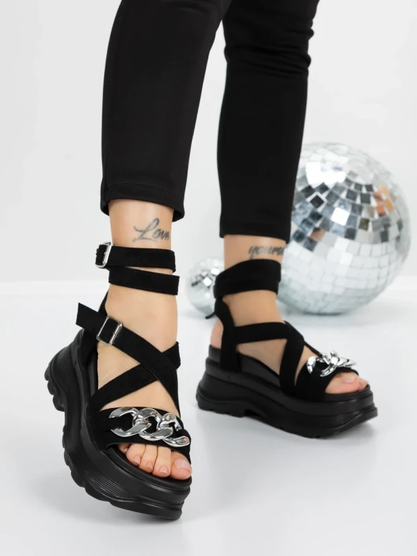 Sandale Dama cu Platforma 5WL55 BLACK | MEI