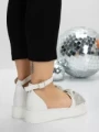 Sandale Dama cu Talpa Joasa 5H22 WHITE | MEI
